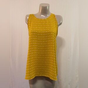 LOFT Mustard Sleeveless Polka Dot Tank Top